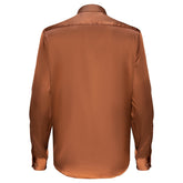 Barocco Luxe Satin Stretch Shirt MOCHA